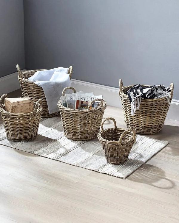 royalcraft Set of 5 Rattan Log Baskets
