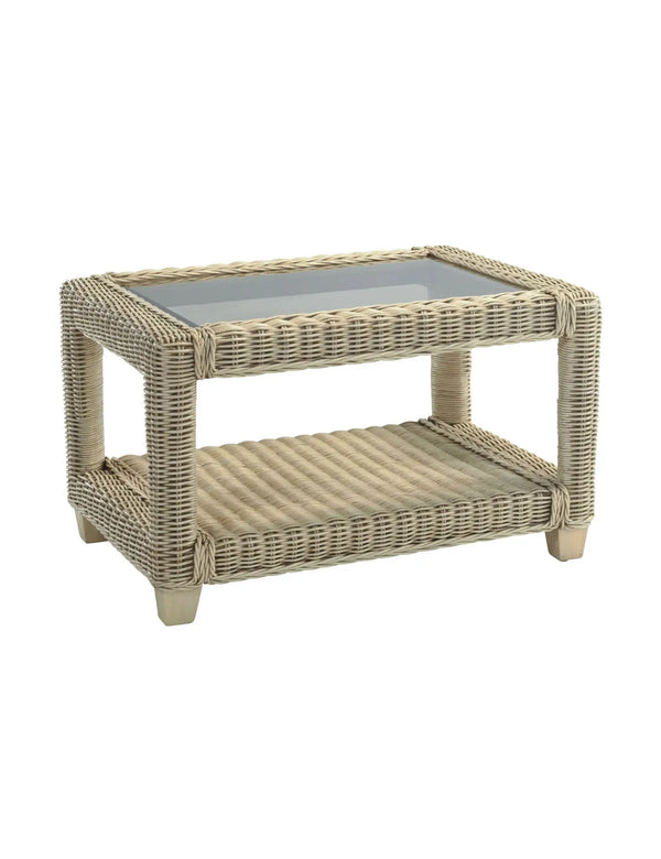 Royalcraft Santorini Handmade Wicker Coffee Table With Storage Shelf