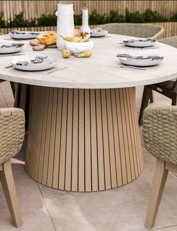 Royalcraft Saturn 6 Seater Ellipse D Conical Dining Set With Eden Dawn Dining Cha