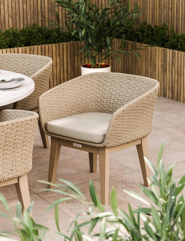 Royalcraft Saturn 6 Seater Round Conical Dining Set With Eden Dawn Dining Chairs