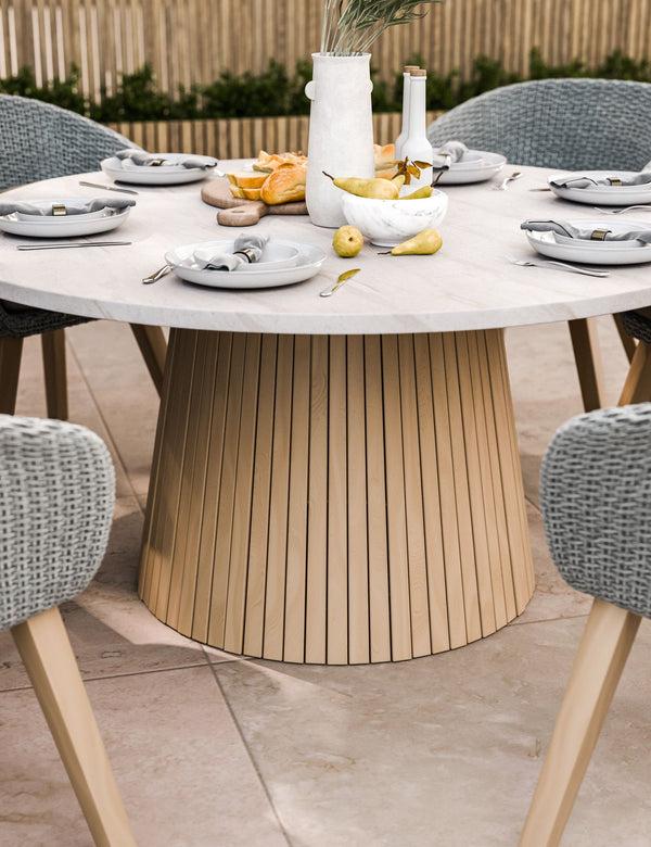 Royalcraft Saturn 6 Seater Round Conical Dining Set With Sol Dining Chairs