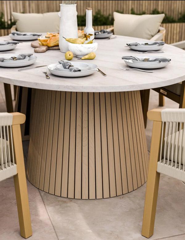 Royalcraft Saturn 8 Seater Ellipse D Conical Dining Set With Roma Dining Chairs