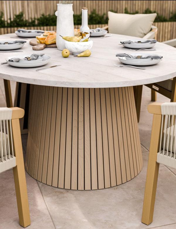 Royalcraft Saturn 8 Seater Ellipse D Conical Dining Set With Roma Dining Chairs