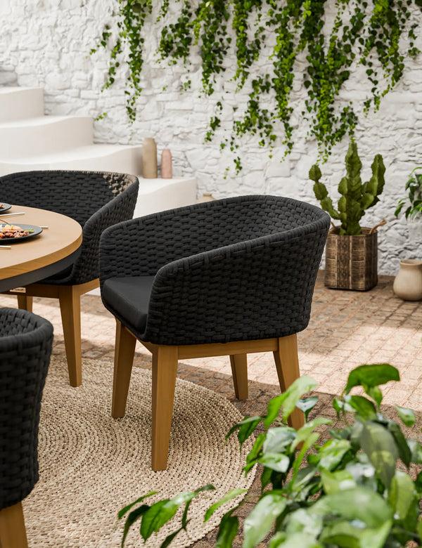 Royalcraft Tuscany 6 Seater Round Dining Set With Eden Night Dining Chairs