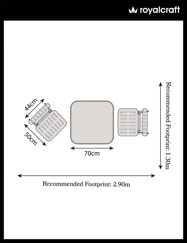Royalcraft Venice 2 Seater Folding Bistro Set In Caribbean Blue