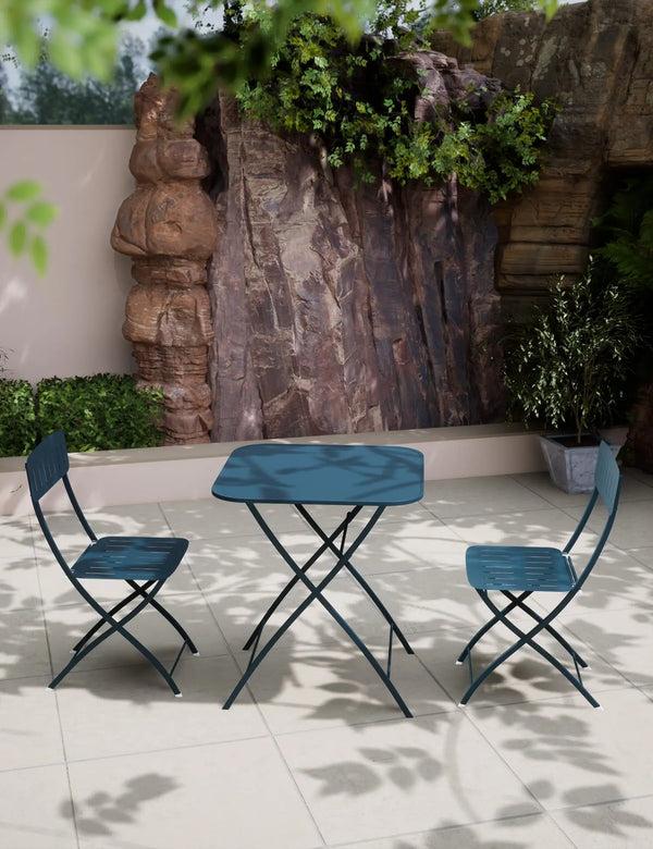 royalcraft Venice 2 Seater Folding Bistro Set in Caribbean Blue