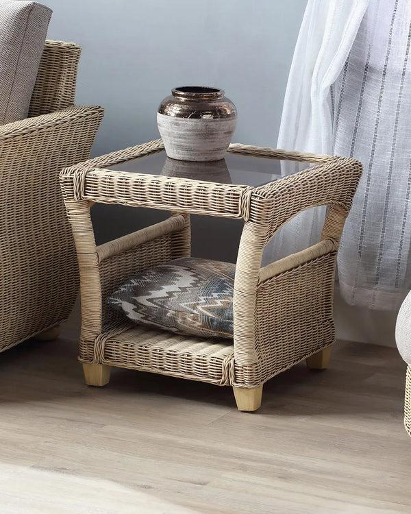 royalcraft Vienna Wicker Side Table - Natural Coastal Design