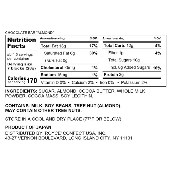 Royce Chocolate Bar "Almond"