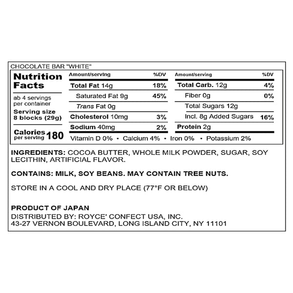 Royce Chocolate Bar "White"