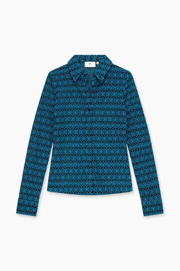 rta EMBROIDERED BUTTON UP SHIRT