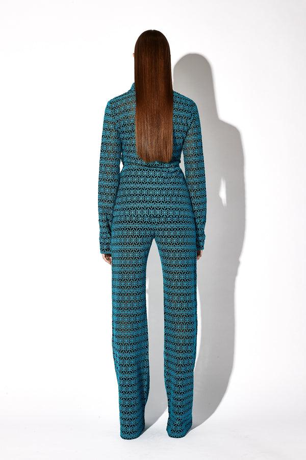 Rta EMBROIDERED FLARE PANT