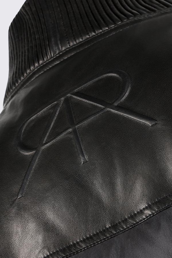 Rta LEATHER CONTRAST PUFFER JACKET