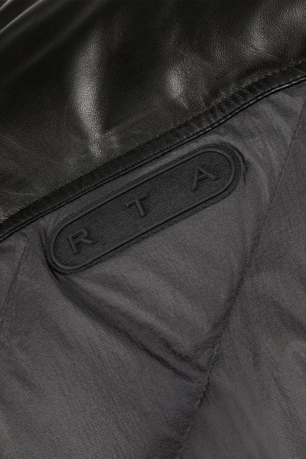 Rta LEATHER CONTRAST PUFFER JACKET