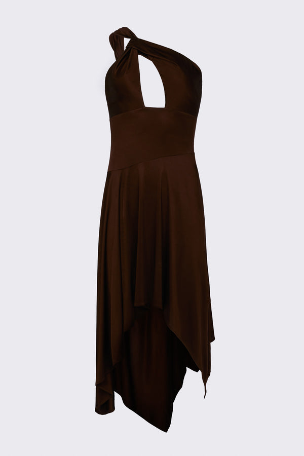 Rta LOGO RING ONE SHOULDER DRESS