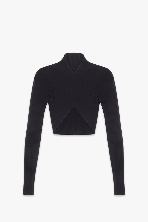 Rta LONG SLEEVE CROPPED KNIT TOP