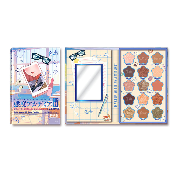 rude cosmetics Chibi Manga Collection 15 Color Palette - A Day in Attitude Academia Sale