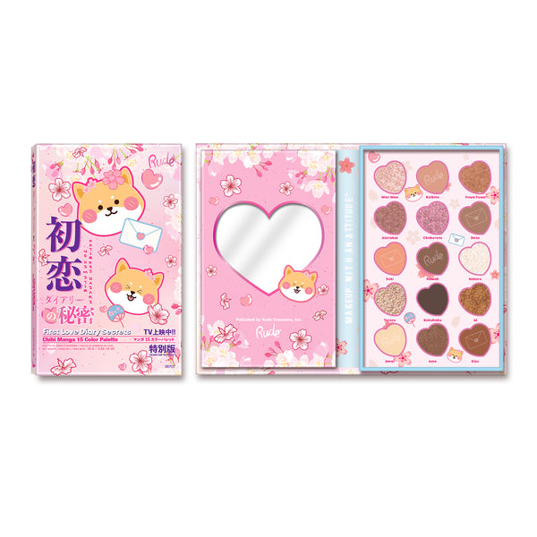 rude cosmetics Chibi Manga Collection 15 Color Palette - First Love Diary Secrets Sale