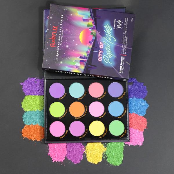 rude cosmetics City of Pastel Lights - 12 Pastel Pigment & Eyeshadow Palette Sale