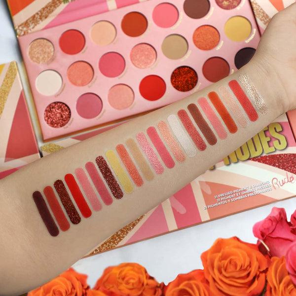 rude cosmetics United Peachy Nudes - 21 Pressed Pigment & Shadows Palette Sale