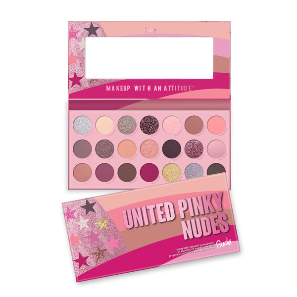 Rude Cosmetics United Pinky Nudes - 21 Pressed Pigment & Shadows Palette Sale