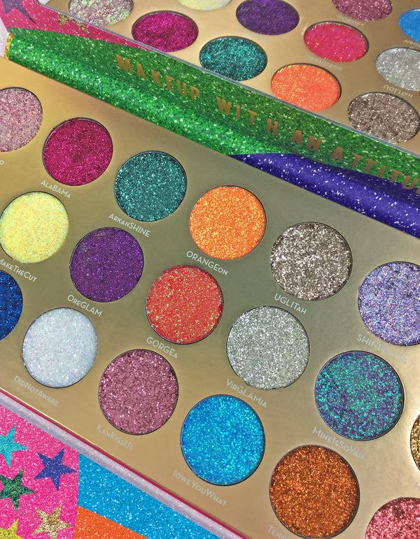 Rude Cosmetics United Shades Of Glitter - 21 Pressed Glitter Eyeshadow Palette Sale
