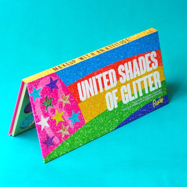 rude cosmetics United Shades of Glitter - 21 Pressed Glitter Eyeshadow Palette Sale