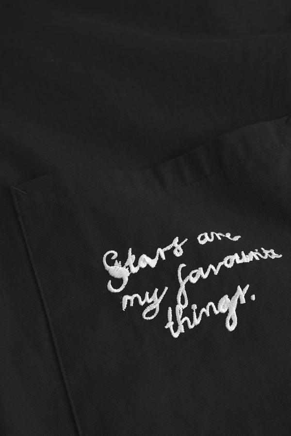 Rue De Tokyo CAMERON MOOMIN COTTON TWILL - BLACK WHITE EMBROIDERY