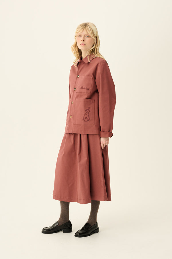 Rue De Tokyo CAMERON MOOMIN TWILL EMBROIDERY - BERRY ROSE WITH DARK BERRY EMBROIDERY