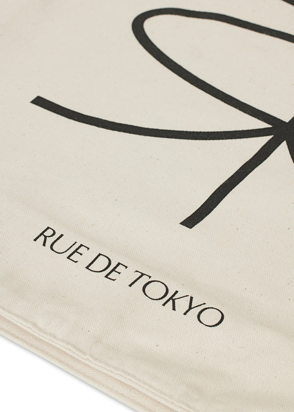 Rue De Tokyo COTTON CANVAS SHOPPING BAG NATURAL W. BLACK PRINT - NATURAL / BLACK PRINT