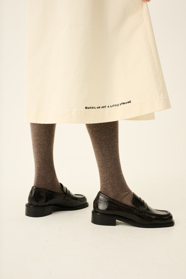 Rue De Tokyo PEN MOOMIN TWILL EMBROIDERY - OFF WHITE WITH BLACK EMBROIDERY