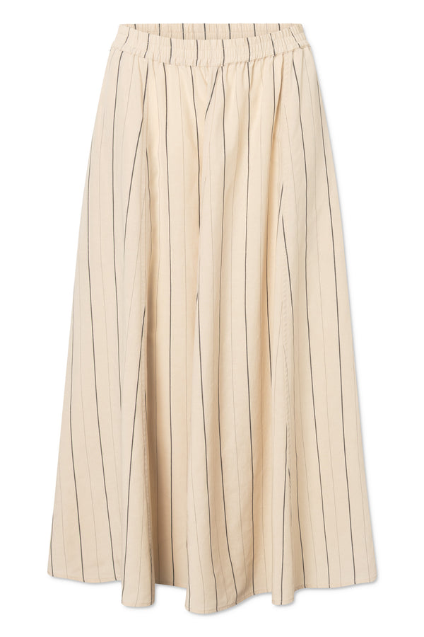 Rue De Tokyo PILAR STRIPED TENCEL - ECRU BLACK STRIPE