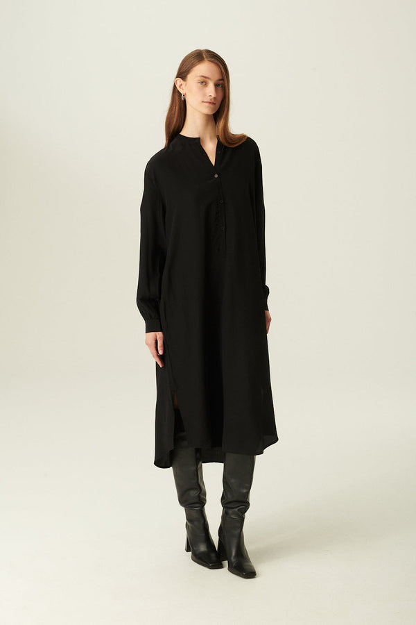 rue de tokyo DORA DRESS SILK BLACK