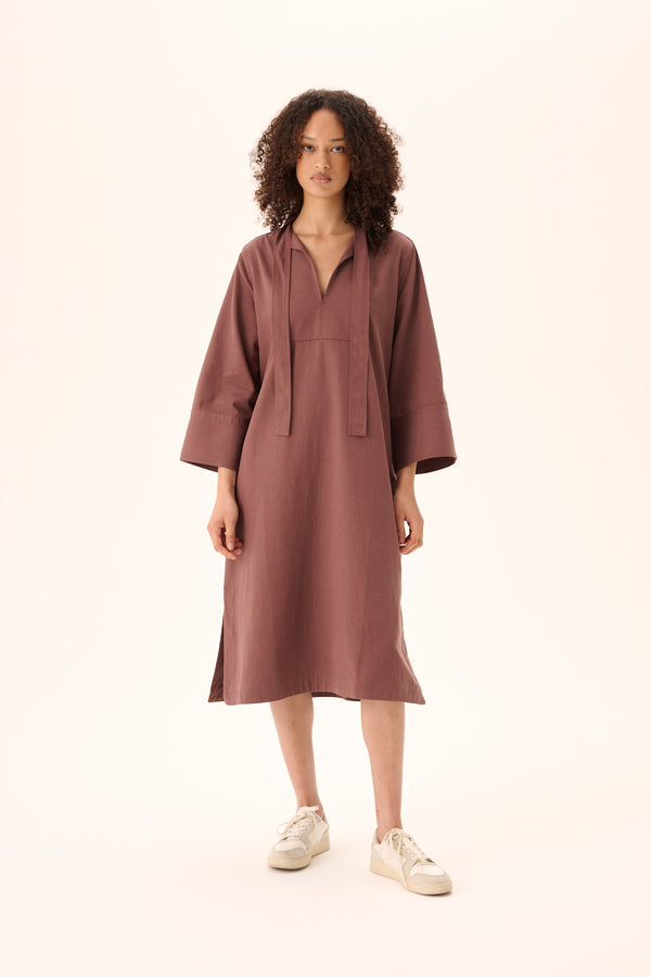 rue de tokyo DOT SANDWASHED CT TENCEL - FADED MAROON