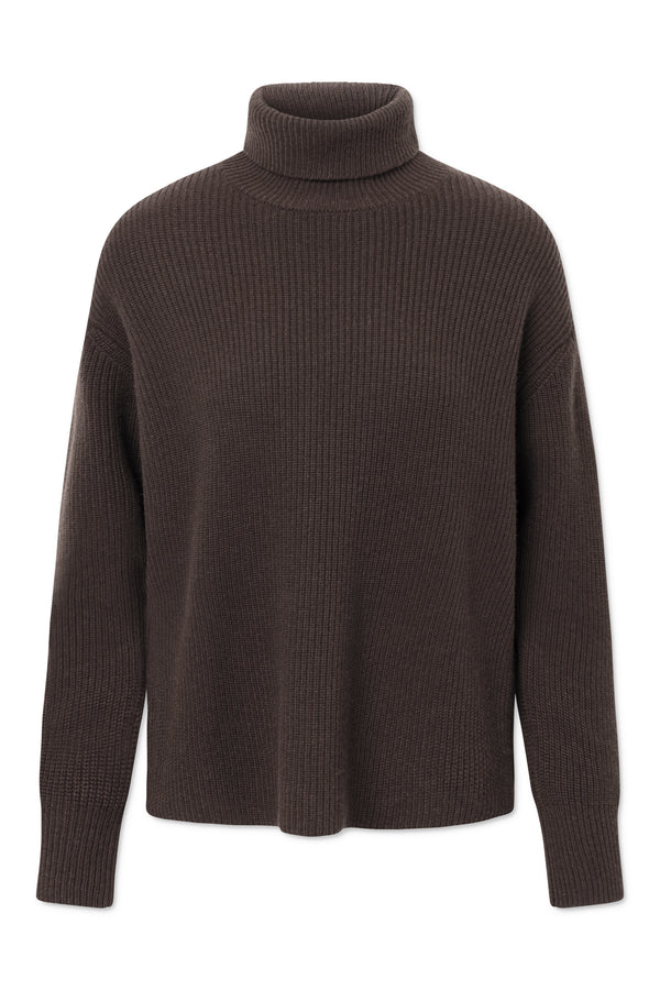 rue de tokyo KIRI WOOL CASHMERE BLEND - DARK BROWN