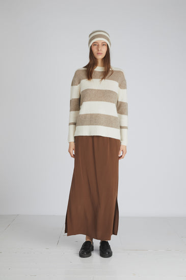 Rue De Tokyo KITTI HAT STRIPE IVORY/NOUGAT
