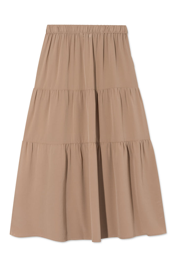 Rue De Tokyo PAPRIKA SILK SKIRT BROWN