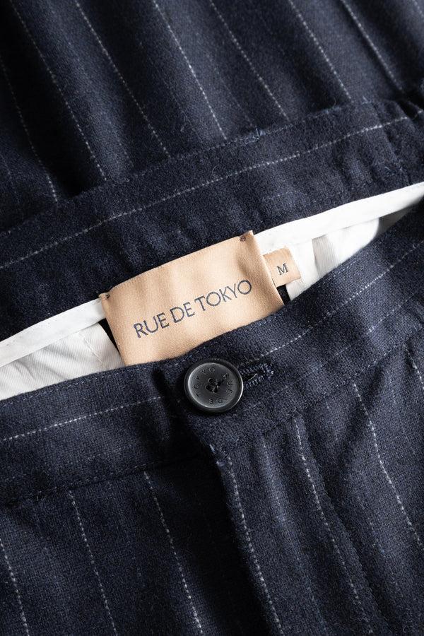 Rue De Tokyo PIERO WOOL PIN STRIPE - NAVY