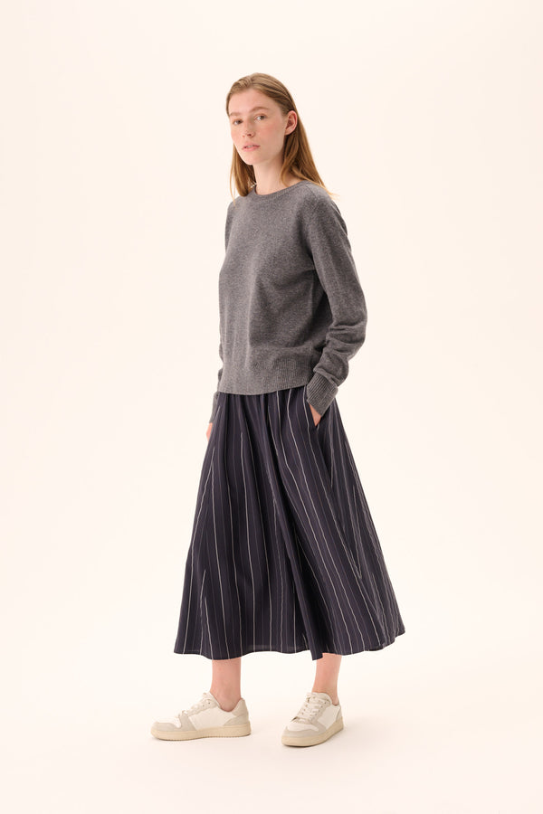 rue de tokyo PILAR STRIPED TENCEL - DARK NAVY STRIPE