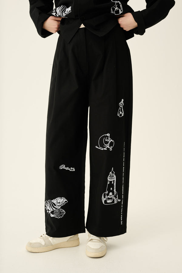 rue de tokyo PRUDIE MOOMIN TWILL EMBROIDERY