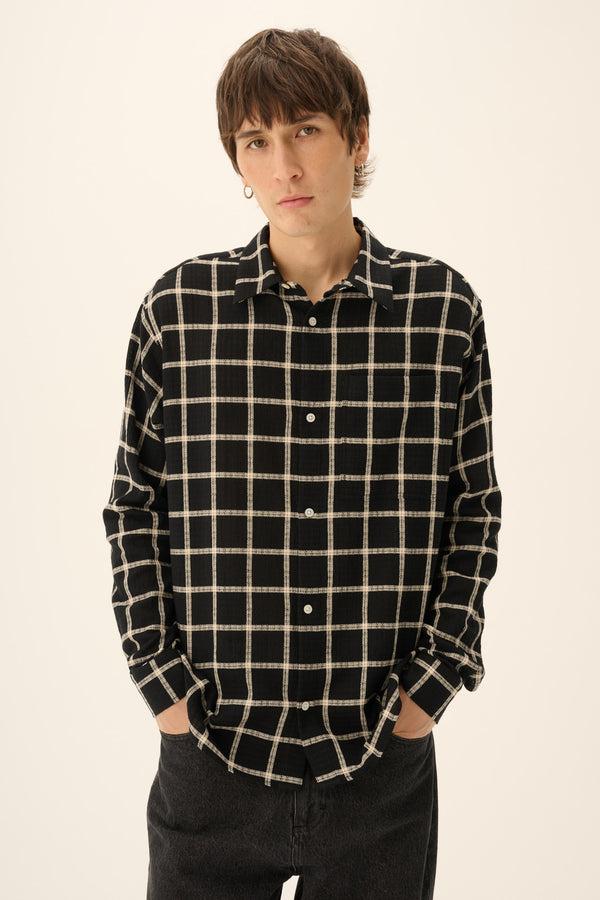 rue de tokyo SATOSHI COTTON CHECK - BLACK/WHITE