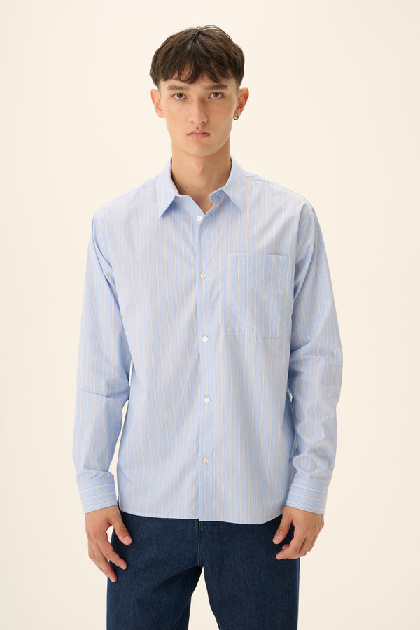 rue de tokyo SATOSHI STRIPED FIL A FIL - LIGHT BLUE