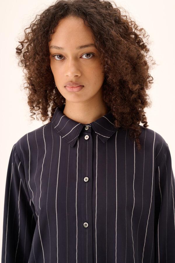 Rue De Tokyo SEIRA STRIPED TENCEL - DARK NAVY STRIPE