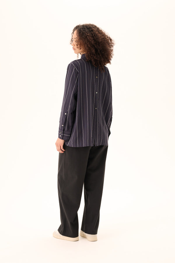 Rue De Tokyo SEIRA STRIPED TENCEL - DARK NAVY STRIPE