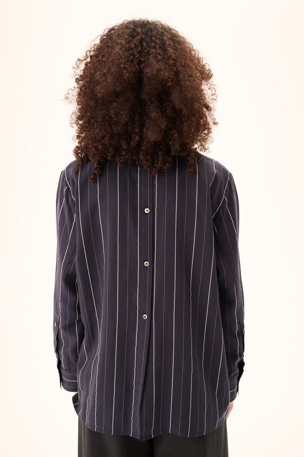 Rue De Tokyo SEIRA STRIPED TENCEL - DARK NAVY STRIPE