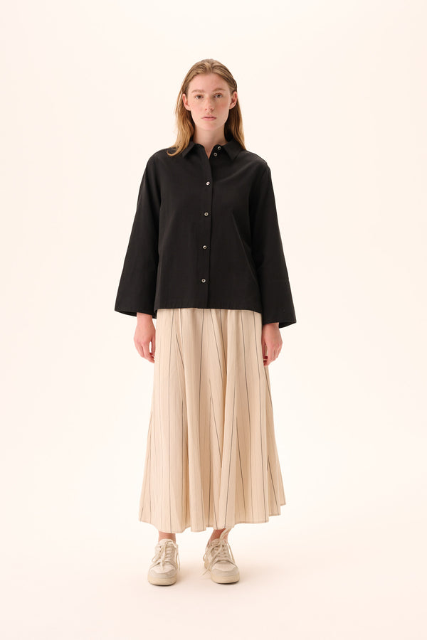 rue de tokyo SHIKA SANDWASHED CT TENCEL - BLACK