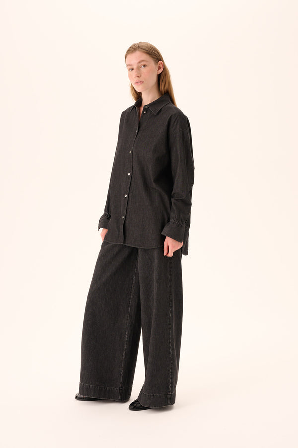 rue de tokyo SIGGA LIGHT DENIM - WASHED BLACK DENIM