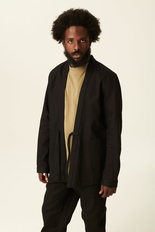 rue de tokyo SIGMUND TEXTURED COTTON - BLACK