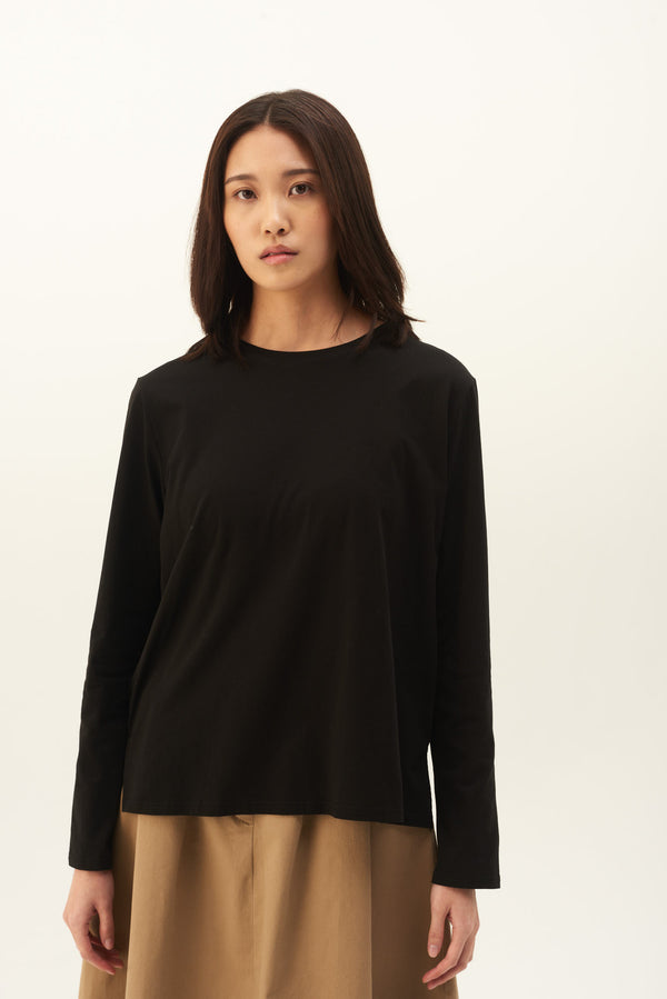 rue de tokyo TIMEA LIGHT COTTON JERSEY - BLACK