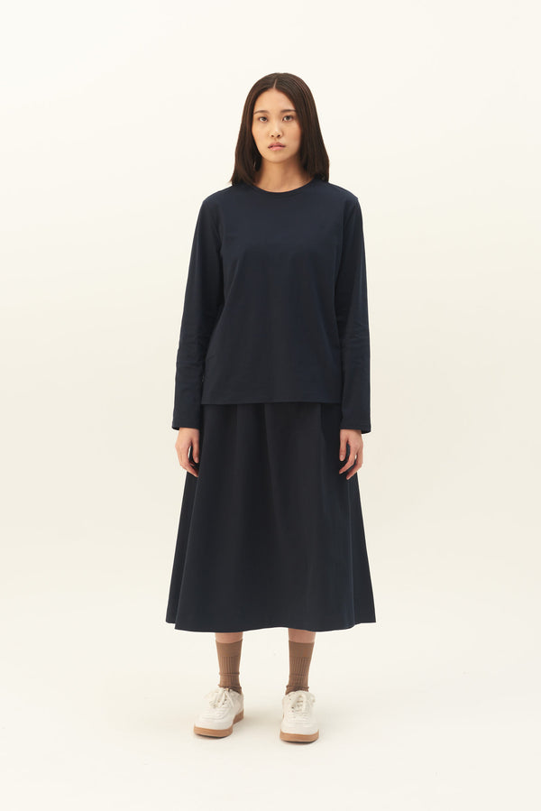 rue de tokyo TIMEA LIGHT COTTON JERSEY - NAVY