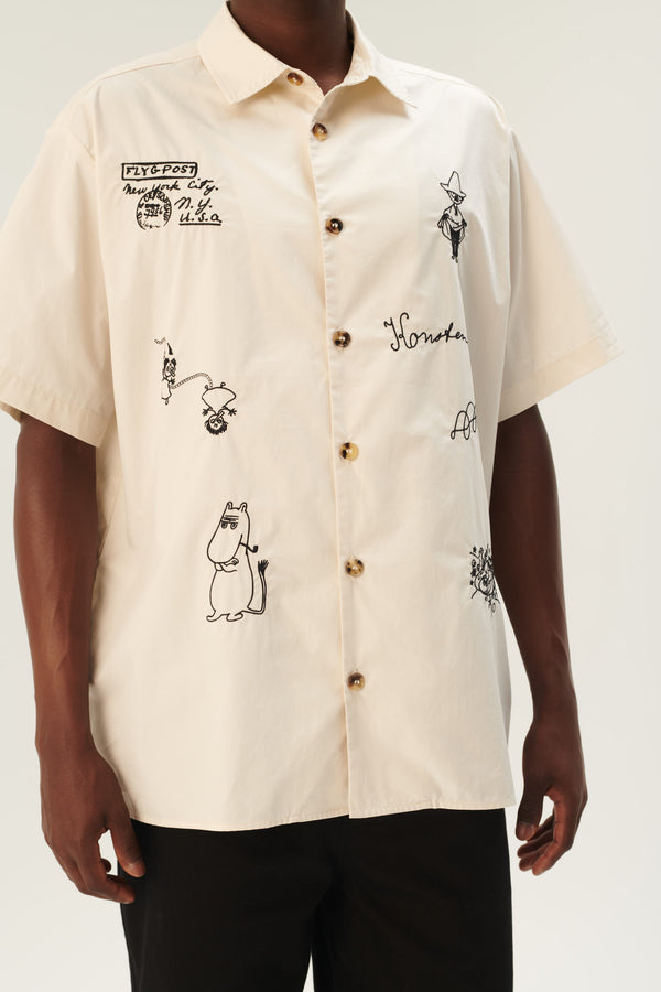 Rue De Tokyo SALVIO MOOMIN POPLIN EMB - IVORY BLACK EMBROIDERY